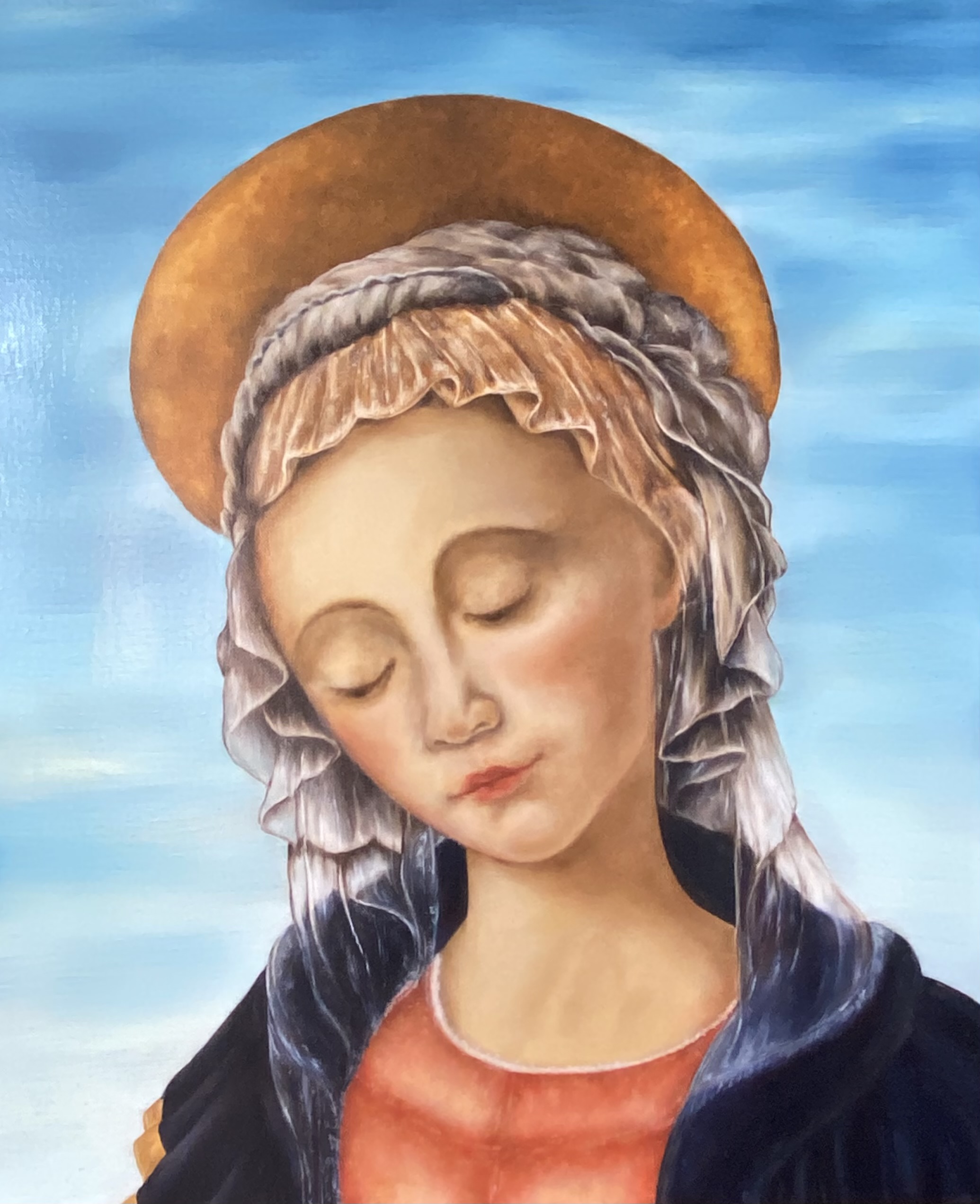 Vierge   Étude D'après Botticelli A L'huile